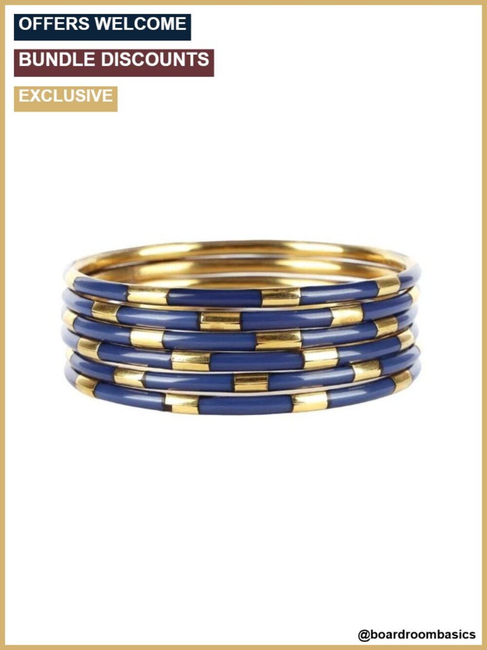 Set of 6 Brass Enamel Bangle Bracelets One Size Stackable